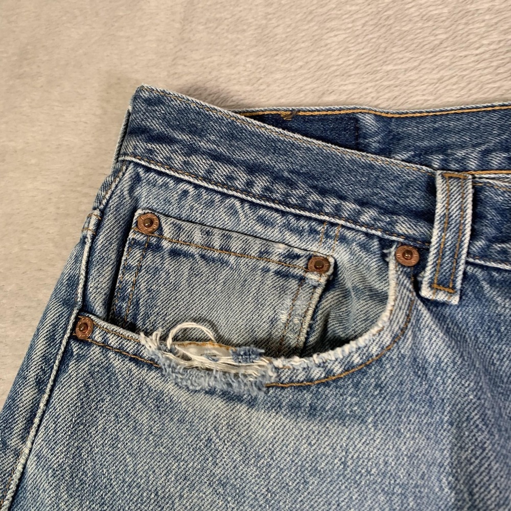 Vintage Levis 501xx Jeans 38x36 (Actual 34x34) Blue Light Straight USA Made 90s - Picture 4 of 16